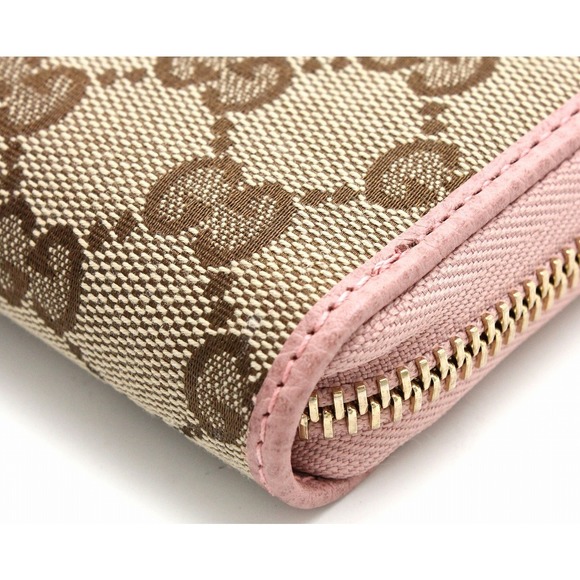 Gucci GG Canvas Zippy Wallet Leather Light Pink - Picture 3 of 9